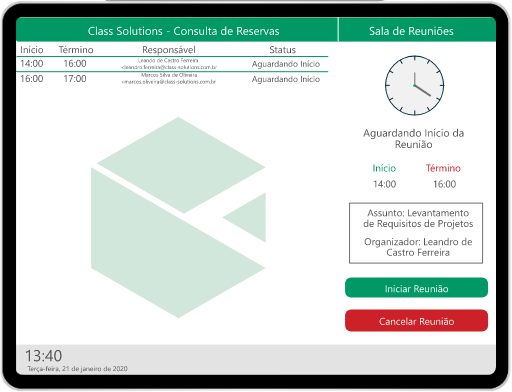 Tela do aplicativo controle de salas desenvolvido pela Class Solutions no PowerApss Tela do aplicativo controle de salas desenvolvido pela Class Solutions no PowerApss